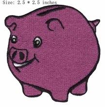 Parche bordado de cerdo púrpura, 2,5 "de ancho/venta al por mayor/parche de pasta/cerdo divertido 2024 - compra barato