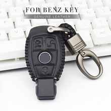 Genuine Leather Car Key Case Cover For Mercedes Benz W203 W204 W211 W212 W124 W210 GLA GLC CLA AMG Key Ring Cover Accessories 2024 - buy cheap