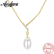 Top Quality 925 Sterling Silver AAA Zircon Freshwater Pearl Necklaces for Women 3 Color Free Shipping 2024 - buy cheap