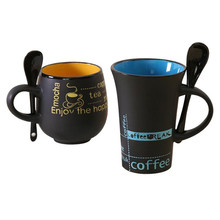 Creative Ceramic Coffee cup Lovers Couple Drinkware Water Cup Cafe Milk tool with handgrrp and Spoon 2024 - buy cheap