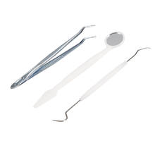 Набор стоматологических инструментов из нержавеющей стали, 3 шт., зеркальный зонд для зубов и рта, набор инструментов для чистки зубов, гигиенический набор для ухода 2024 - купить недорого