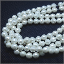 48pcs faceted shell beads mother of pearl round ball size 8mm for top bracelets making white colors beads accessories 2024 - buy cheap