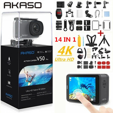 AKASO V50 Pro Native 4 K/30fps 20MP WiFi Экшн-камера с сенсорным экраном EIS регулируемый угол обзора 30 м водонепроницаемая Спортивная камера 2024 - купить недорого