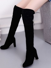 Women boot Faux Suede Women Over The Knee Boots Lace Up Sexy High Heels Shoes Woman Female Slim Thigh High Boots Botas 34-43 2024 - buy cheap