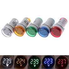 22mm LED Digital Volt Voltage Meter Indicator Signal Lamp Voltmeter Lights Tester Combo Measuring Range AC 60-500V Indicator 2024 - buy cheap
