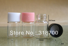 24pcs/lot 2ml Mini Empty Refillable Glass Bottle with Plastic Cap Small Sample Vials Screw Neck Glass Vial For Essential Oil 2024 - buy cheap