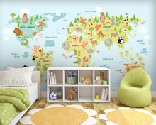 Beibehang Custom wallpaper children's room world map background mural home decoration 3d living room bedroom mural 3d wallpaper 2024 - buy cheap