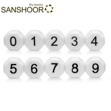 SANSHOOR Baby Teething Digital Silicone Beads 0-9 Numbers Fit Diy Toddler Bracelet Necklace Pacifier Clip Baby Chew Toys 20pcs 2024 - buy cheap