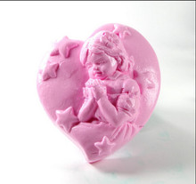 Molde de silicone para sabão, molde de sabão artesanal, forma de anjo da ora, moldes de borracha de bebê ecologicamente correto no. l001 2024 - compre barato