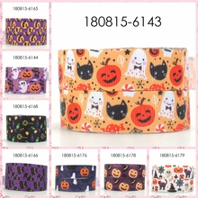 New sales 50 yards halloween ribbon Pumpkin pattern printed grosgrain ribbon 2024 - buy cheap