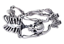 Punk Rock Gothic 316L Stainless Steel Body Skull Bracelet For Men Link Male Biker Jewelry Titanium steel Mens Bracelets Bangles 2024 - buy cheap