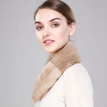 Bufanda de Piel de visón natural para mujer, Cuello de piel de visón, accesorio de lujo, a la moda, cálido para invierno, novedad 2024 - compra barato