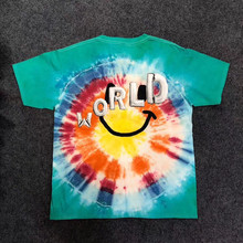 Hip-hop TRAVIS SCOTT Tie Dye Astroworld Tee T  Men Women 1:1 Summer Style TRAVIS SCOTT t-shirts 2024 - buy cheap