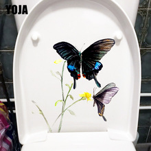 YOJA 21.1X22.3CM Butterfly On Flower Branch Classical Art Toilet Sticker Home Room Wall Decor Decal T1-1556 2024 - buy cheap