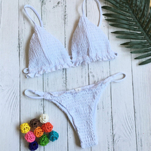 2018 conjunto de Bikini Sexy de verano con relleno Push-Up, traje de baño para la playa para mujer, traje de baño brasileño con volantes 2024 - compra barato
