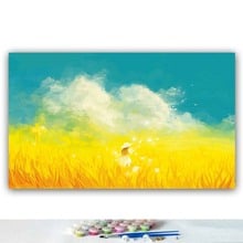 Сделай Сам картинки для раскраски по номерам с цветами пшеничное поле девушка осенний пейзаж Картина Рисование по номерам обрамление дома 2024 - купить недорого
