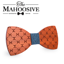 Mahoosive Bowties Groom Normal Mens wood Cravat Gift For Men Butterfly Gravata Male Marriage Wedding Bow Ties 2024 - buy cheap