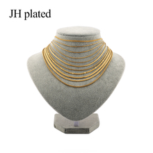 JHplated African New Trendy Golden Necklaces Length 45cm fashion Men Women Jewelry good friend Birthday present for girls gift 2024 - buy cheap