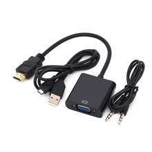 HDMI-совместим с VGA с аудиокабелем и USB-адаптером питания 1080P HDMI конвертер для PS3 PS4 XBOX HDTV оптовая продажа 100 шт./лот 2024 - купить недорого