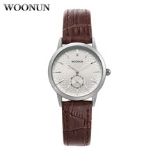 Relogio Feminino WOONUN Luxury Brand Small Watches Women Genuine Leather Band Analog Quartz Wristwatches Thin Women Watch 2020 2024 - buy cheap