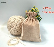 Sacos de serapilheira de hesse 1 peça, sacola de presente para festa de casamento, cordão, suprimentos para casamento 2024 - compre barato