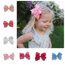 2021 Fashion Newborn  4'' Ribbon bow Headbands  Tiara hair barrette girls cute hair clips 20 colors children hair accessories 2024 - buy cheap