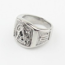 Мужское серебряное кольцо Freemason, масонское кольцо из нержавеющей стали 316L 2024 - купить недорого