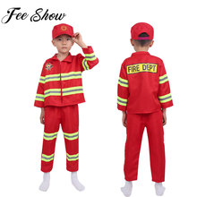 Disfraz de bombero para niños y niñas, uniforme de bombero para Halloween, ropa de fiesta de lujo 2024 - compra barato