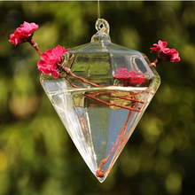 Милое прозрачное стекло алмазный цветочный завод Стенд висячая ваза офисный, Свадебный декор 2024 - купить недорого