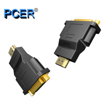 Переходник PCER с гнездом DVI на HDMI папа 1920*1080P поддержка компьютерного дисплея экрана проектора ТВ DVI адаптер HDMI 2024 - купить недорого