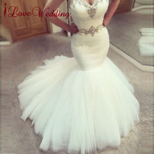 Женское Плиссированное свадебное платье It's yiiya, белое фатиновое платье с бисером и кристаллами на заказ на лето 2020 2024 - купить недорого