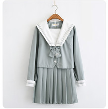 Saia japonesa de uniforme escolar jk, uniforme de escola, roupa de marinheiro, cinza-verde, 2019 2024 - compre barato