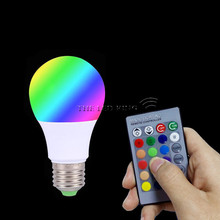 LED RGB Bulb Lamp E27 E14 3W Changeable LED Bulb 5W 10W 15W RGBW RGBWW 85-265V Magic Holiday RGB Lamp with IR remote 16 colors 2024 - buy cheap