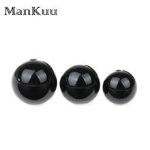 Mankuu 10mm/12mm Round Brazil Black Onyx Agates Loose Beads Polish Smooth Round Natural Stone Beads For Jewelry Making 20pcs/lot 2024 - buy cheap