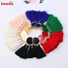 Bohemia Statement Tassel Earrings Gold Color Round Drop Earrings for Women Wedding Long Fringed Earrings Jewelry Gift Handmade 2024 - buy cheap