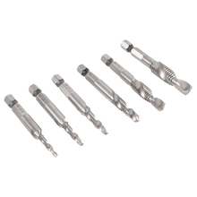 Brocas 1/4 "1/4" 3/8 "1/2", 6 peças, pontas de broca de combinação hss, conjunto de brocas de escareador de haste hexagonal 2024 - compre barato