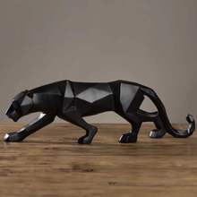 Resin Geometry Abstract Leopard Figurines Home Decor Crafts Room Decoration Objects Vintage Ornament Resin Animal Figurines Gift 2024 - buy cheap