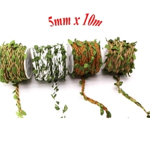 10Mx5MM DIY Artificial Leaves Twine Wax String With Leaf Silk Leaves Flowers Garlands Hemp Rope Wedding Party Decoration DIY 2024 - buy cheap