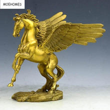 Moehomes chinês recolher bronze fengshui pegasus estátua de cavalo metal artesanato casa decorações 2024 - compre barato