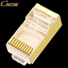 Conector de cabo ethernet banhado a ouro, conector modular de cabeçote de cristal de rede, cat5e 10p10c rj48 rj50 ftp 2024 - compre barato