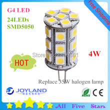 Lámpara led G4 regulable, 24 led, 5050, 4w, CC de 12V, 360 grados, no polar, 30 Uds./lote, envío gratuito con DHL 2024 - compra barato