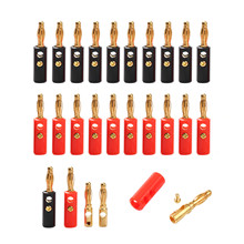 20Pcs 4mm Banana Plug Black Red Gold Plated Audio Speaker Cable Wire Connectors Banana Connector Adapter set 2024 - buy cheap
