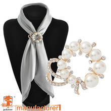 Korean fashion handmade jewelry pin rhinestone pearl brooch flower brooch dual purpose scarf clip cheap brooches for wedding 2024 - buy cheap