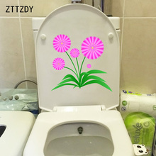 ZTTZDY-calcomanía de flores rosas de dibujos animados, Adhesivo de pared de casa, decoración creativa, T2-0213 de baño, 23,3x21,7 CM 2024 - compra barato