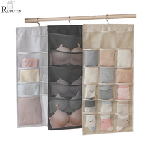 Underwear Bra Storage Bag Double-sided Sock Fabric Hanging Bag Dormitory Wardrobe Wall Hook Artifact Portable Folding Hang Pouch 2024 - buy cheap