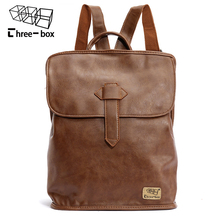 Mochila informal de cuero para hombre, morral de viaje de alta calidad, de tres cajas, Estilo Vintage, para ordenador portátil 2024 - compra barato