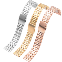 10MM 12MM 14MM 16MM 18MM 20MM Stainless Steel Watchbands Women Metal Watch Straps Silvery Golden Rose gold Watch bands 2024 - buy cheap