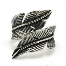 1pc Newest Mens Boy Leaf Ring 316L Stainless Steel Simple Design Ring 2024 - buy cheap