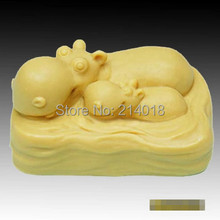 Silicone Soap Mold DIY Fondant Cake Decorating Mold Handmade Soap Mold NO.:SO390 Aroma Stone Moulds Hippo Family Craft Art PRZY 2024 - buy cheap