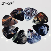 SOACH 10pcs/Lot 0.71mm thickness guitar strap guitar parts  Hot new tiger cow horse animal guitar picks pick mixed packaging 2024 - buy cheap